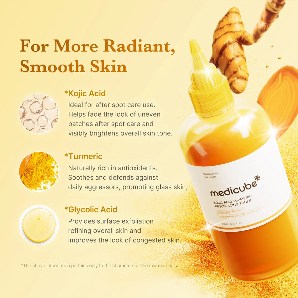 Kojic Acid Turmeric Power Duo for Face & Body | Ideal for Troubled Skin & Use after Spot Care | Soothing & Calming with Kojic Acid, Turmeric, Niacinamide